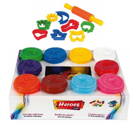 Pack of 10 Play Dough & Moulds
